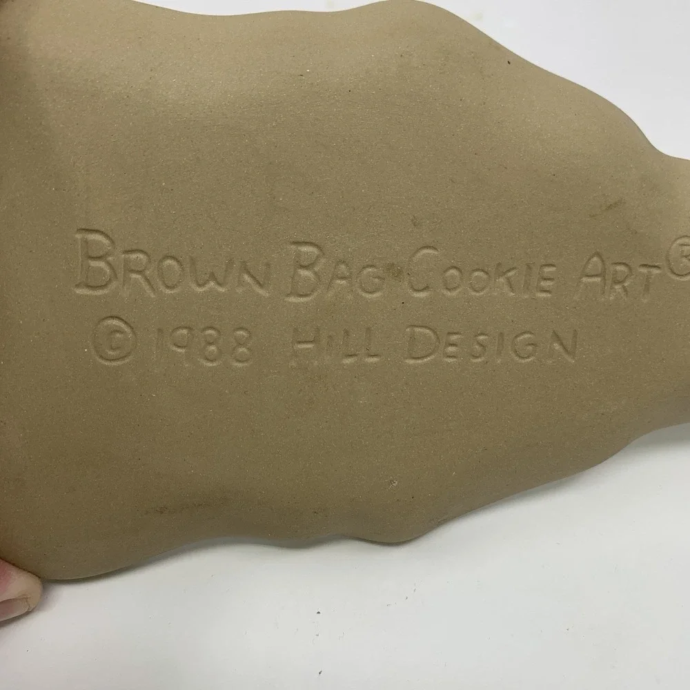 Vintage 1988 Brown Bag Cookie Art Mold Mama Kitty Cat in Apron Hill Design Craft